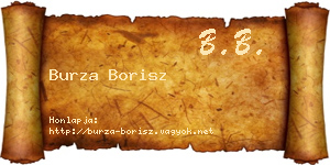 Burza Borisz névjegykártya
